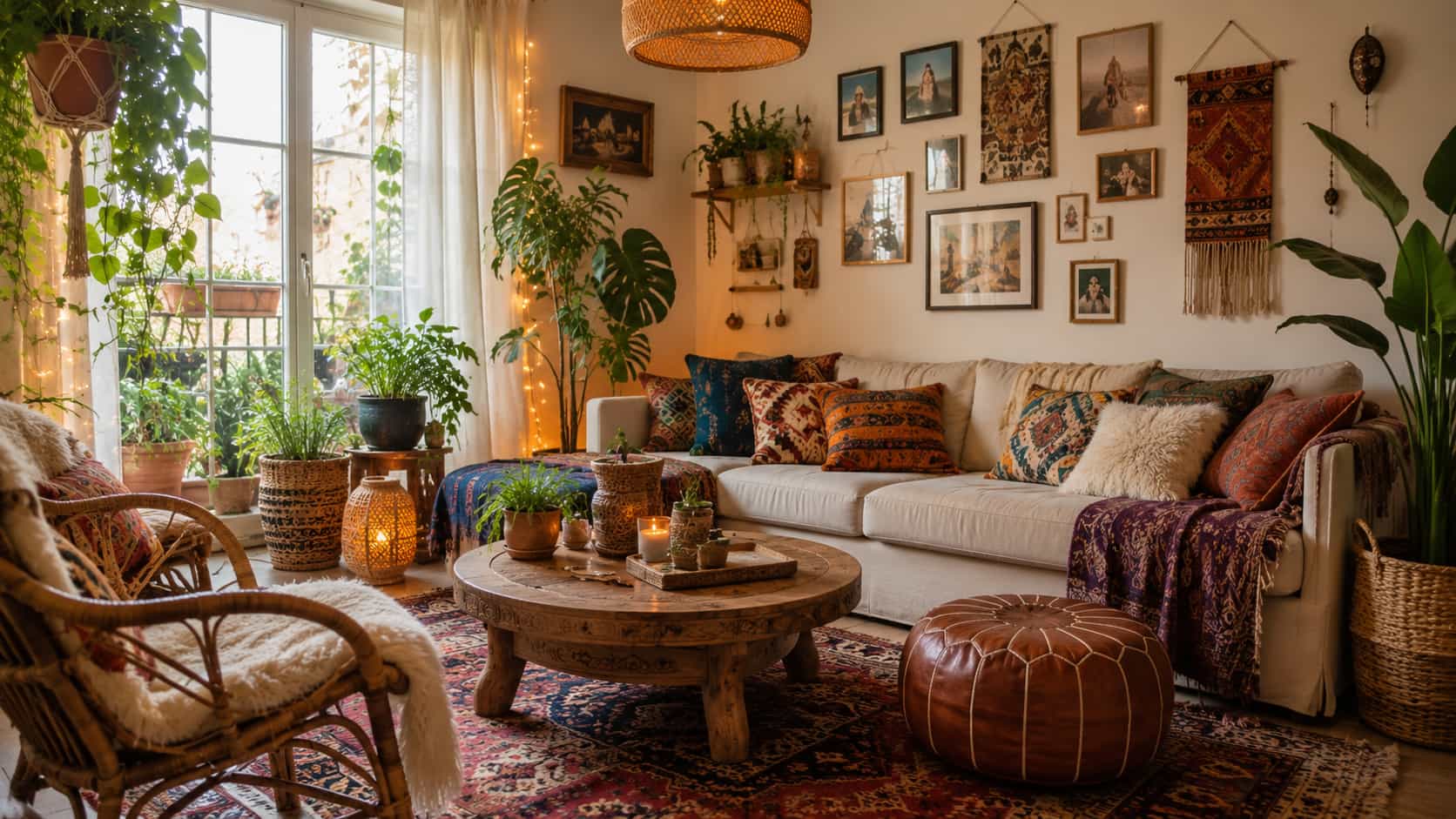 Bohemien interieur Woonkamer met Bohemien interieur