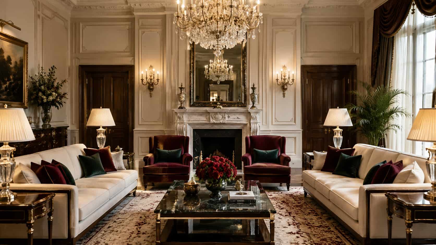 Luxe elegant interieur Woonkamer in klassieke stijl