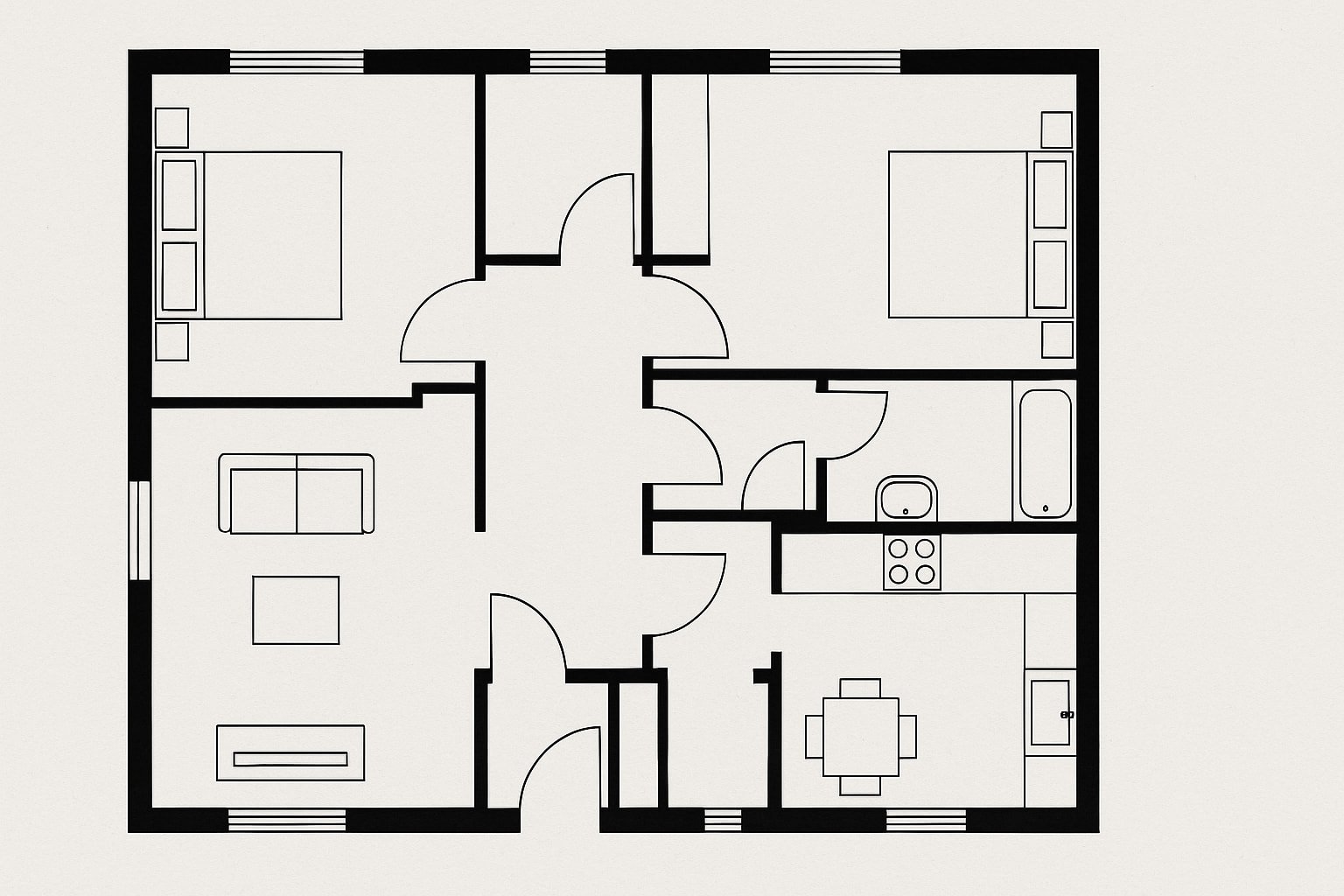 Plattegrond van een woning