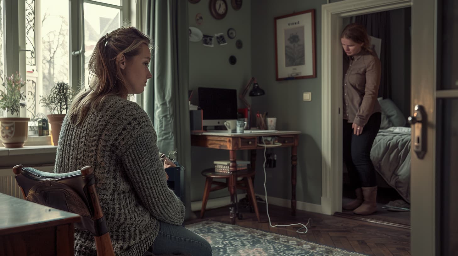 Twee vrouwen in een slaapkamer. Twee vrouwen in een slaapkamer.
