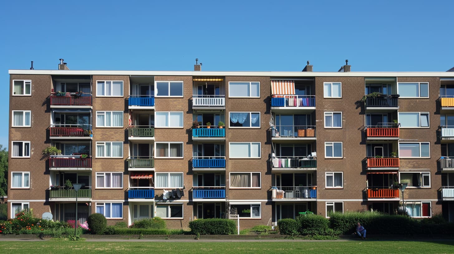 Een flat met sociale huurwoningen Een flat met sociale huurwoningen