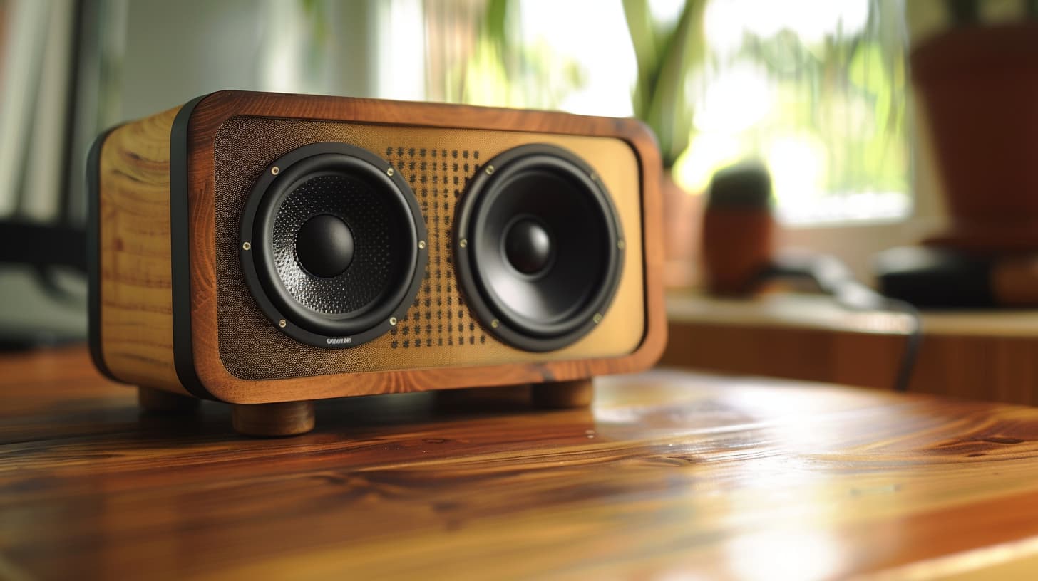 Houten retro bluetooth speaker als housewarming cadeau Houten retro bluetooth speaker als housewarming cadeau