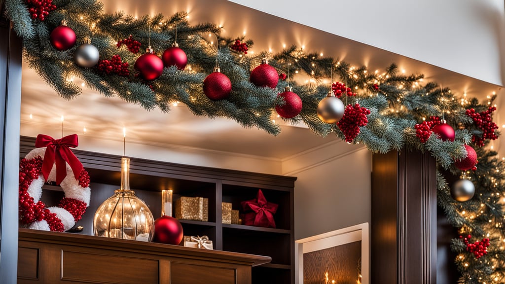 De viral kerstversiering hack: een verstelbare stang van een douchegordijn, versiert met kerstslingers, guirlandes, kerstverlichting en kerstballen. De viral kerstversiering hack: een verstelbare stang van een douchegordijn, versiert met kerstslingers, guirlandes, kerstverlichting en kerstballen.