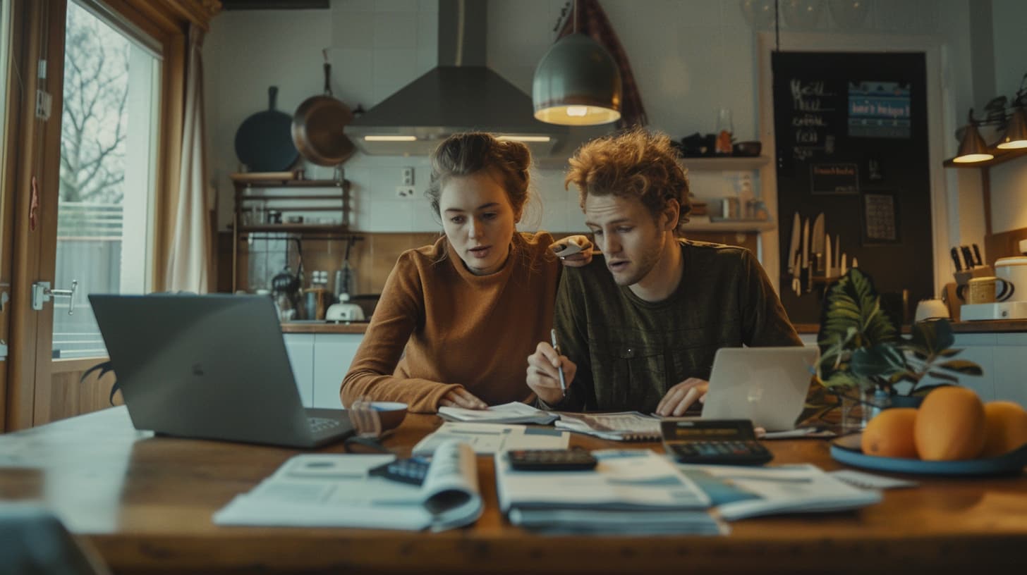 Een koppel berekent of ze beter een huis kunnen kopen of huren Een koppel berekent of ze beter een huis kunnen kopen of huren